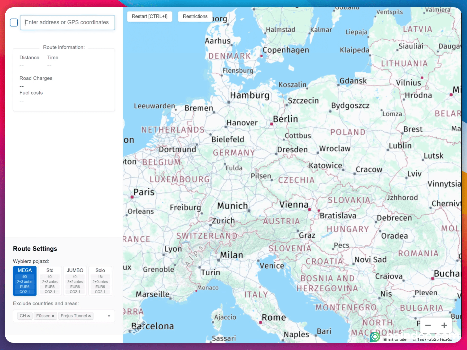 Fast route calculation